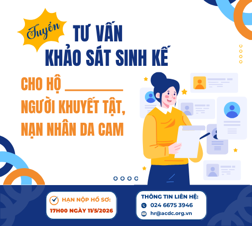 Tuyển tư vấn khảo sát sinh kế cho người khuyết tật tại Quảng Trị và Huế